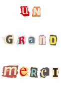 Merci chaleureux avec des lettres color&eacute;es